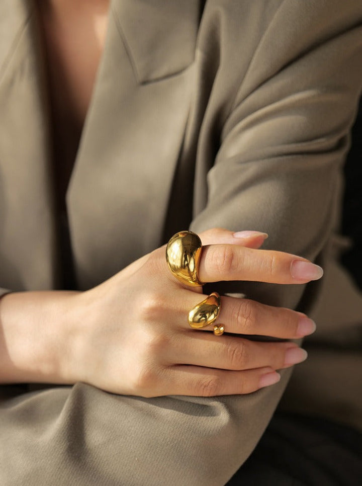 18K Gouden Roestvrijstalen Gesloten Ring-Ringen-Calora-Goud-6-Calora