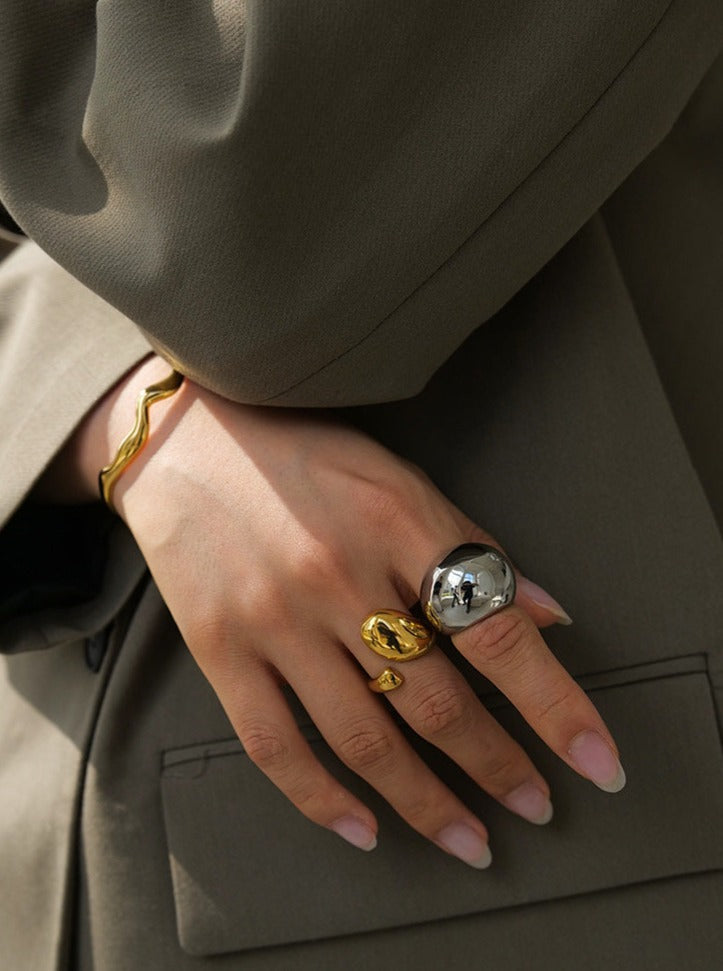 18K Gouden Roestvrijstalen Gesloten Ring-Ringen-Calora-Zilver-6-Calora