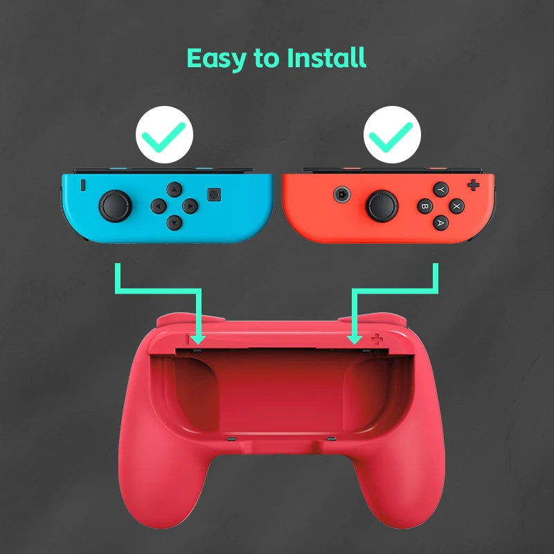 2 x Comfortabele Grips handvatten voor JoyCon Nintendo Switch-Elektronica/Gadgets-Calora-Rood en Blauw-Calora