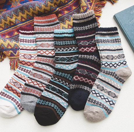 CALORA_ 5 Paar Sokken van Wolmix voor Comfort en Warmte