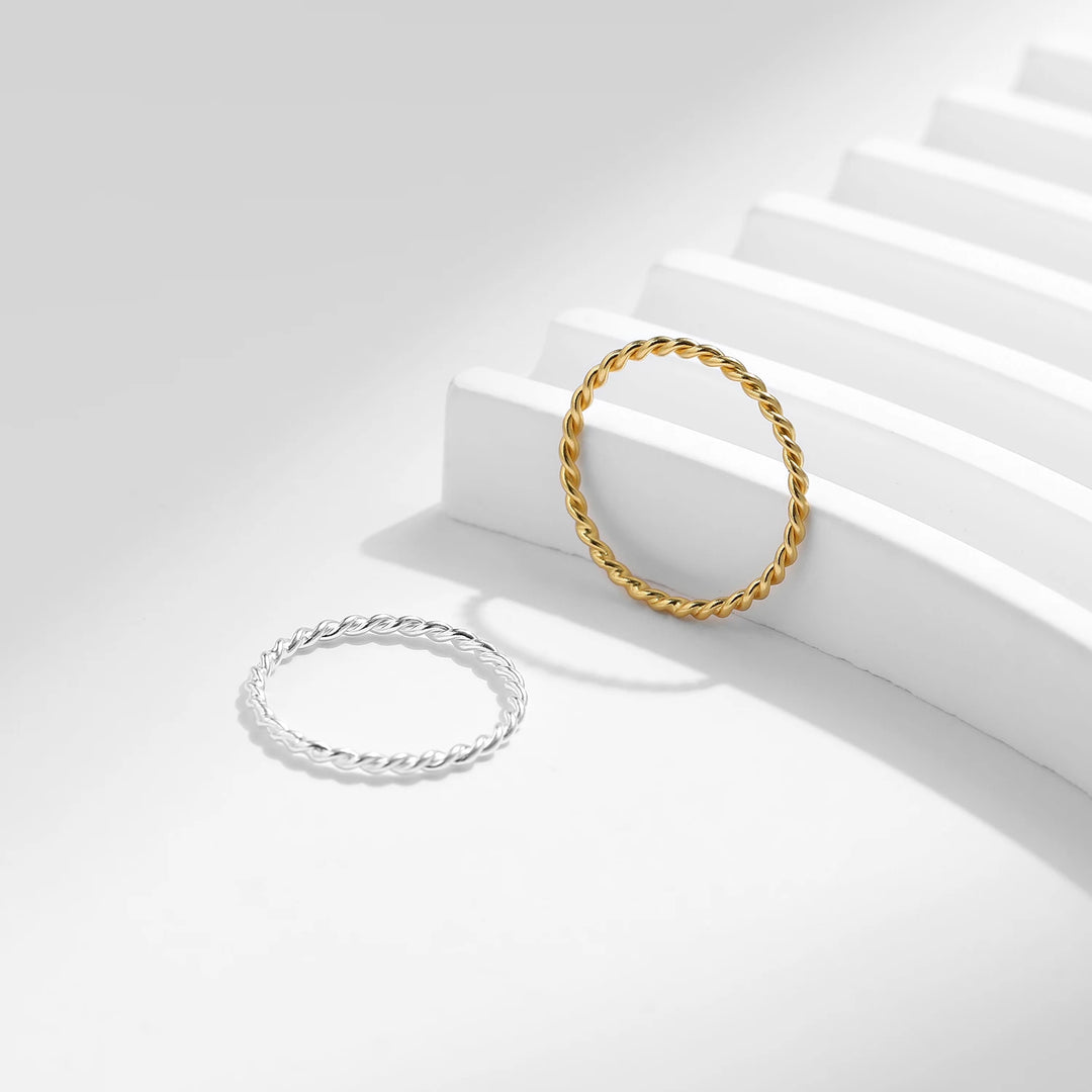 925 Sterling Silver Minimalistische Draaibare Stapelbare Mode Ring-Ringen-Calora-Goud-3.5-Calora