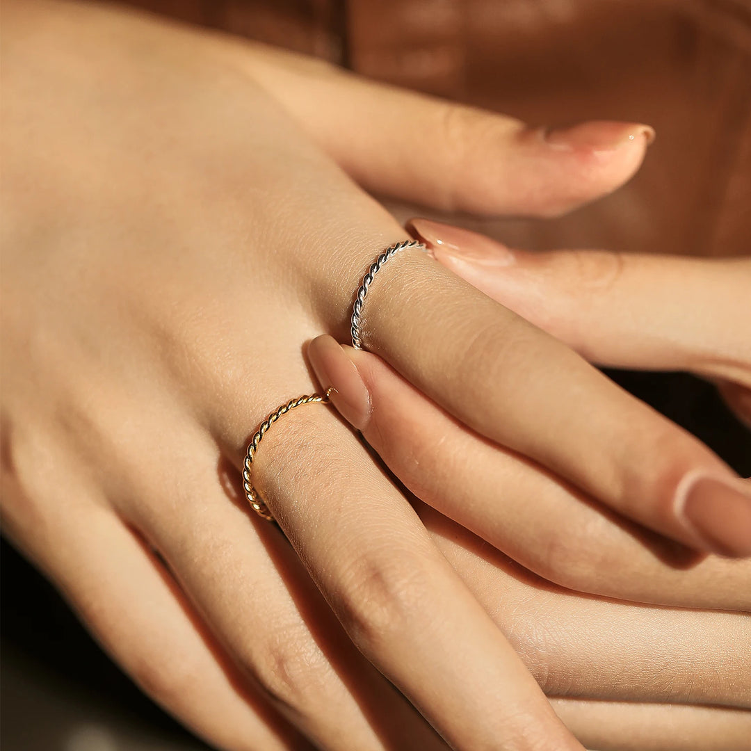 925 Sterling Silver Minimalistische Draaibare Stapelbare Mode Ring-Ringen-Calora-Goud-3.5-Calora