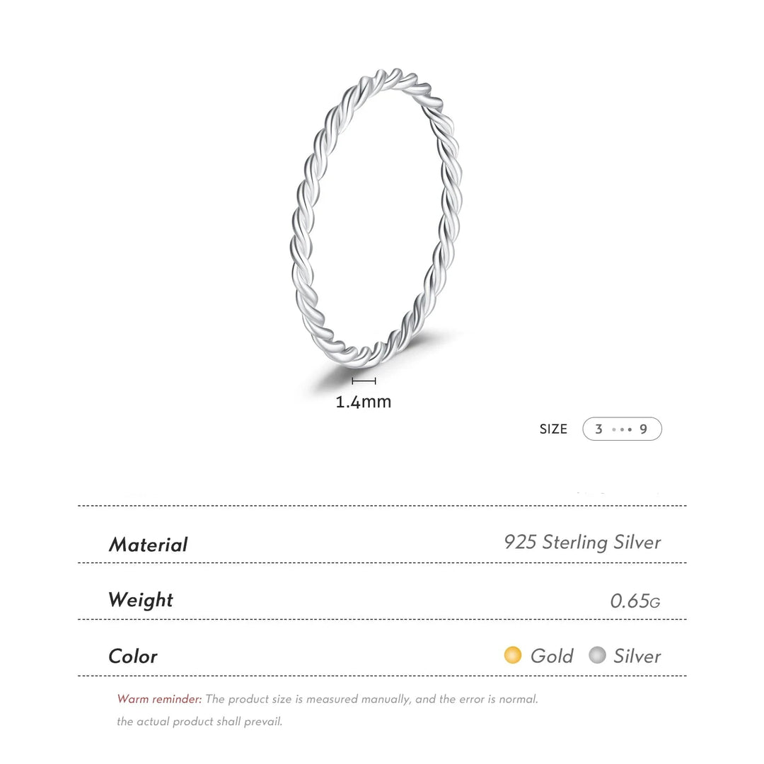 925 Sterling Silver Minimalistische Draaibare Stapelbare Mode Ring-Ringen-Calora-Goud-3.5-Calora