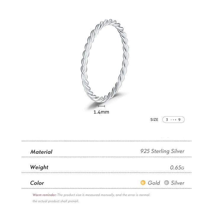 925 Sterling Silver Minimalistische Draaibare Stapelbare Mode Ring-Ringen-Calora-Goud-3.5-Calora