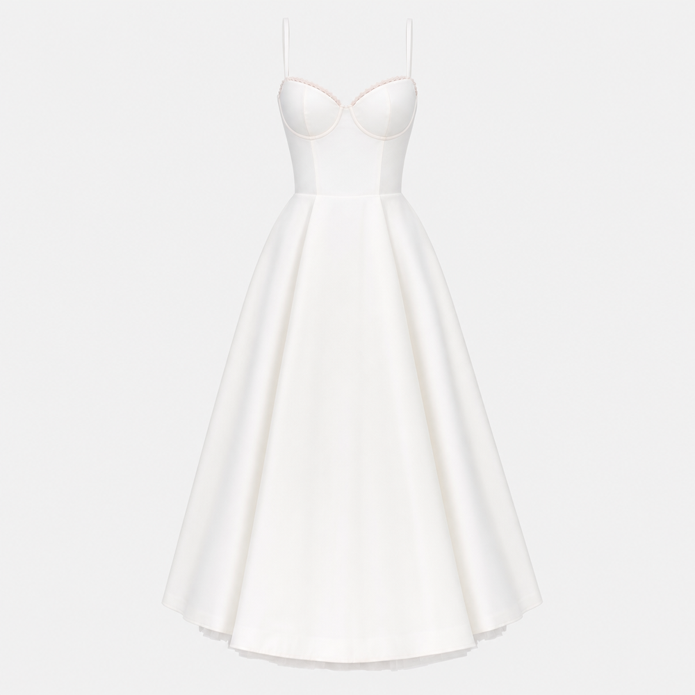 De Camille Corset Galajurk-Feest Jurken-Calora Mode-Wit-S-Calora