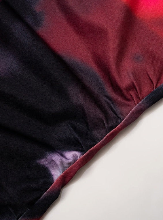 Abstracte bedrukte mini-jurk-Zomer Jurken-Calora-Rood-S-Calora