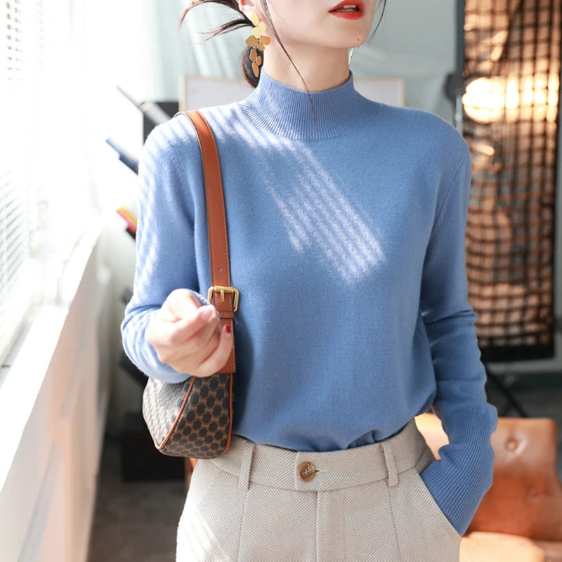 Adel | Chique Dunne Knitted Dames Coltrui-Blazers & Vesten-Calora-Blauw-S-Calora