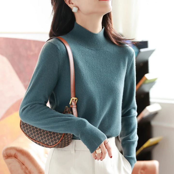 Adel | Chique Dunne Knitted Dames Coltrui-Blazers & Vesten-Calora-Groen-S-Calora