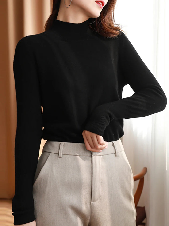 Adel | Chique Dunne Knitted Dames Coltrui-Blazers & Vesten-Calora-Zwart-S-Calora