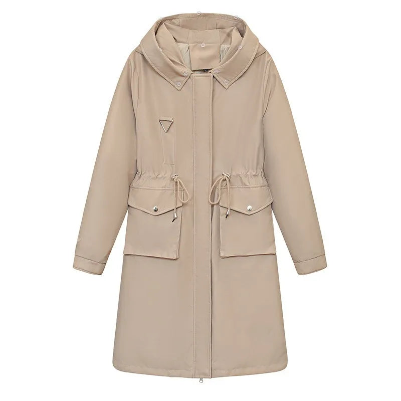 Adelina | Winterjas met lange parka voor dames met bontkraag-Zomer Jassen-Calora-Khaki-S-Calora