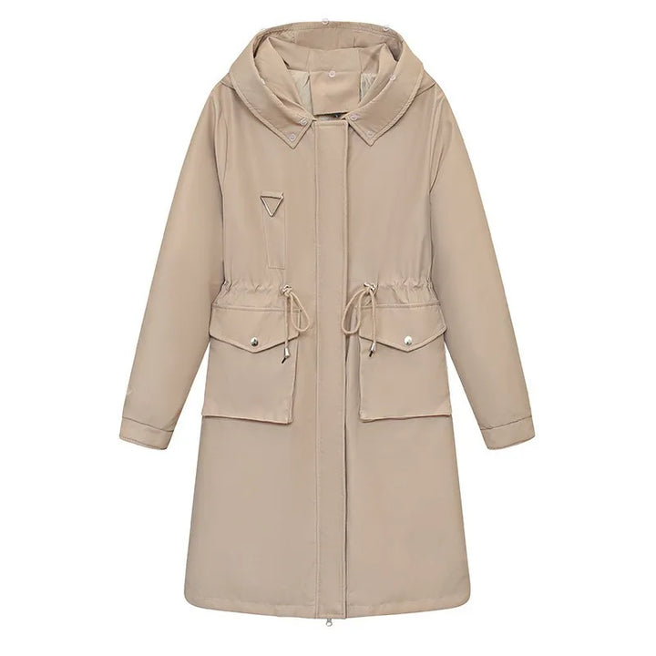 Adelina | Winterjas met lange parka voor dames met bontkraag-Zomer Jassen-Calora-Khaki-S-Calora