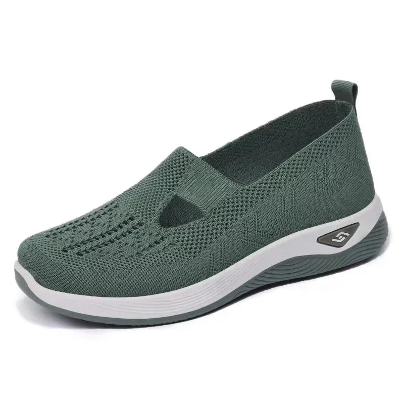 Ademend en Lichtgewicht Dames Mesh Instappers-Instappers-Calora-Groen-38-Calora