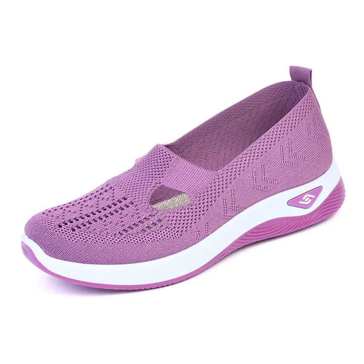 Ademend en Lichtgewicht Dames Mesh Instappers-Instappers-Calora-Paars-39-Calora