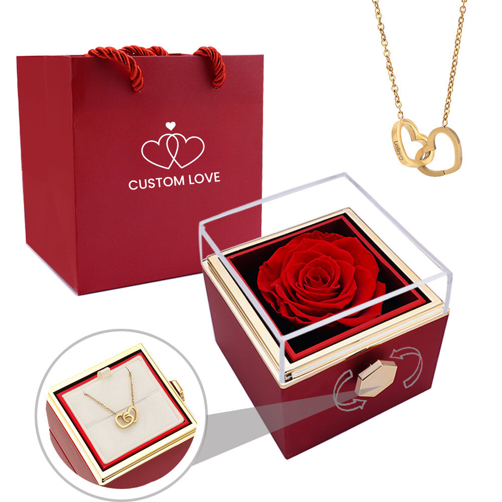 CALORA_ Adoréa | Elegante Liefde Ketting Roos Sieraaddoos