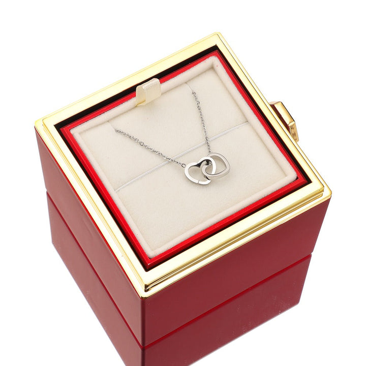 CALORA_ Adoréa | Elegante Liefde Ketting Roos Sieraaddoos