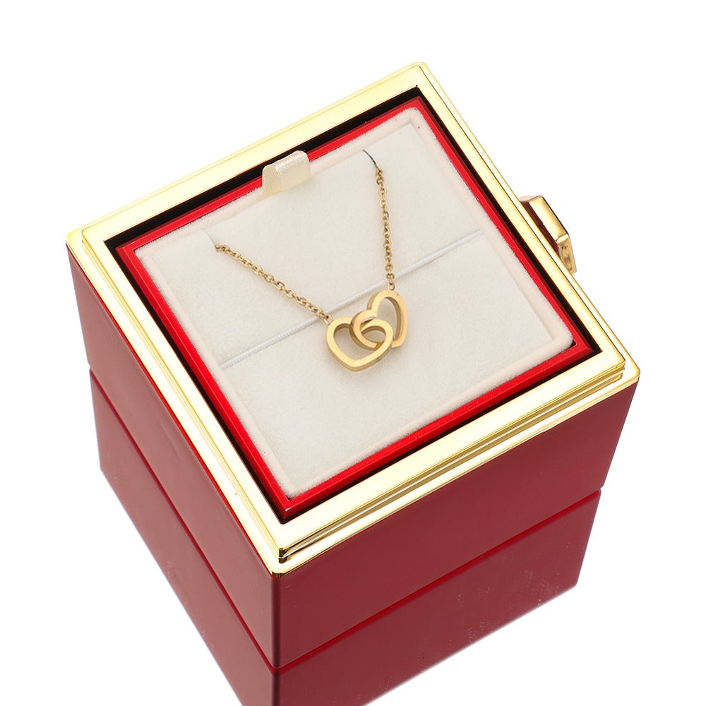 CALORA_ Adoréa | Elegante Liefde Ketting Roos Sieraaddoos