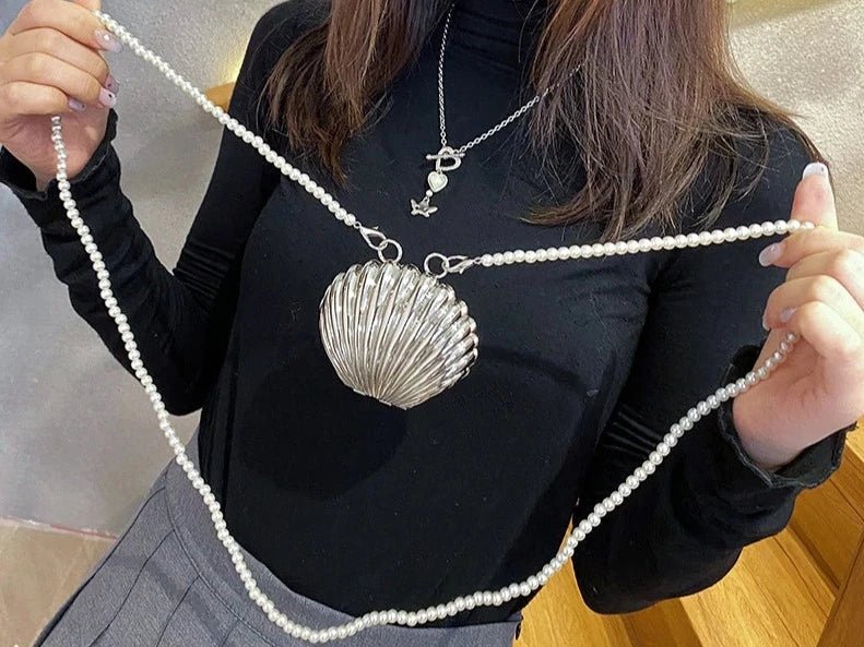 Adriana | Unieke Schelp Tas-Handtassen-Calora-Zilver-Calora