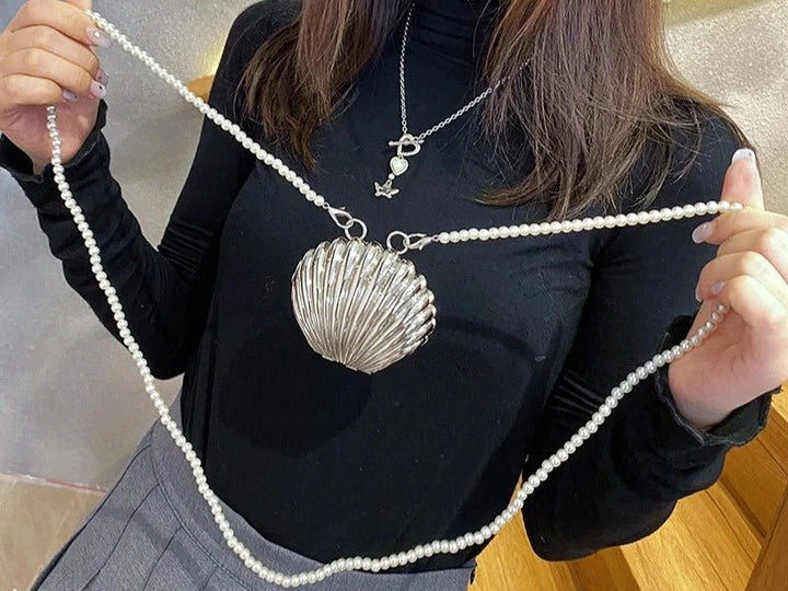 Adriana | Unieke Schelp Tas-Handtassen-Calora-Zilver-Calora