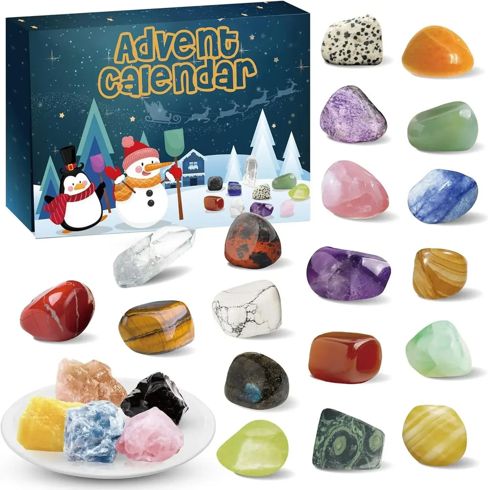 Adventskalender | Natuurlijke Kristallen Edelstenen Collectie Box voor 24 Dagen-Elektronica/Gadgets-Calora-Rechthoekig-Calora