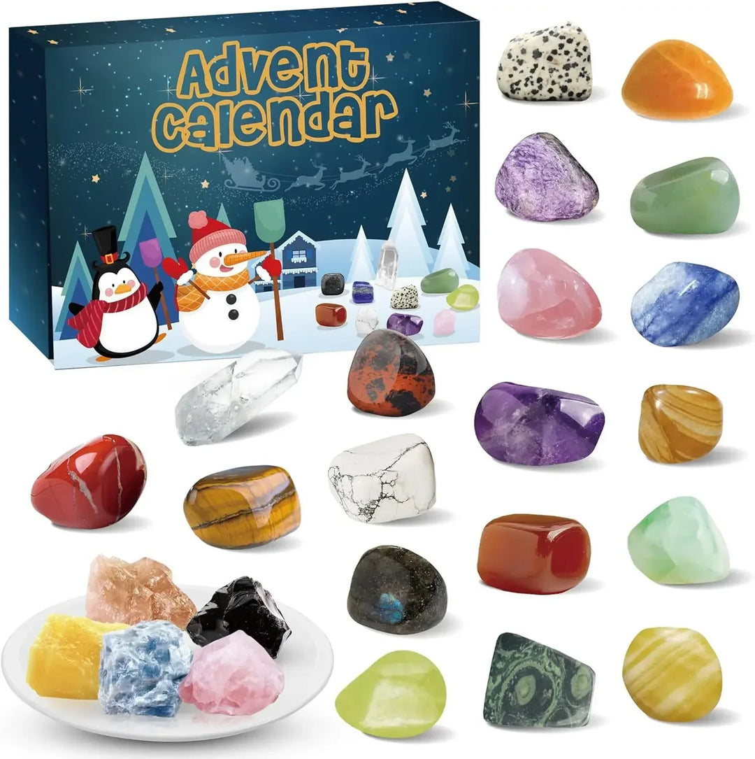 Adventskalender | Natuurlijke Kristallen Edelstenen Collectie Box voor 24 Dagen-Elektronica/Gadgets-Calora-Rechthoekig-Calora