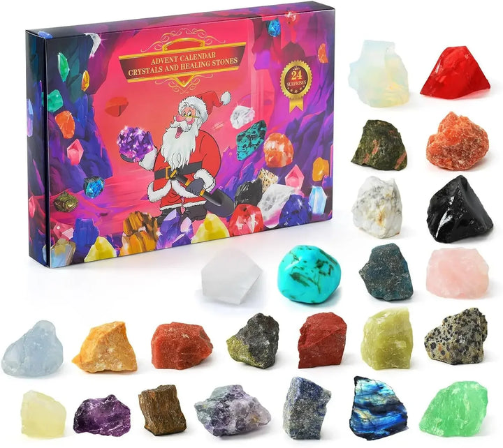 Adventskalender | Natuurlijke Kristallen Edelstenen Collectie Box voor 24 Dagen-Elektronica/Gadgets-Calora-Rechthoekig-Calora