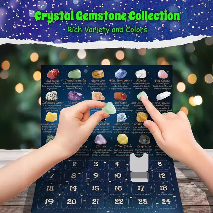 Adventskalender | Natuurlijke Kristallen Edelstenen Collectie Box voor 24 Dagen-Elektronica/Gadgets-Calora-Rechthoekig-Calora