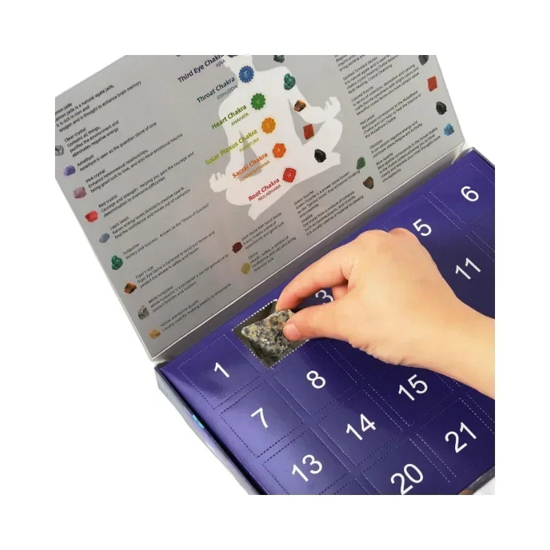 Adventskalender | Natuurlijke Kristallen Edelstenen Collectie Box voor 24 Dagen-Elektronica/Gadgets-Calora-Rechthoekig-Calora