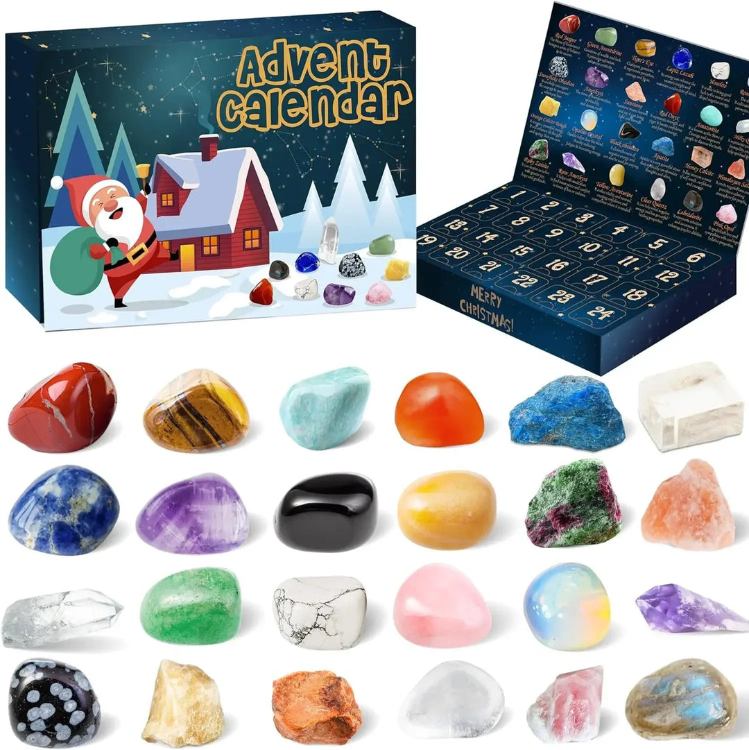 Adventskalender | Natuurlijke Kristallen Edelstenen Collectie Box voor 24 Dagen-Elektronica/Gadgets-Calora-Rechthoekig-Calora