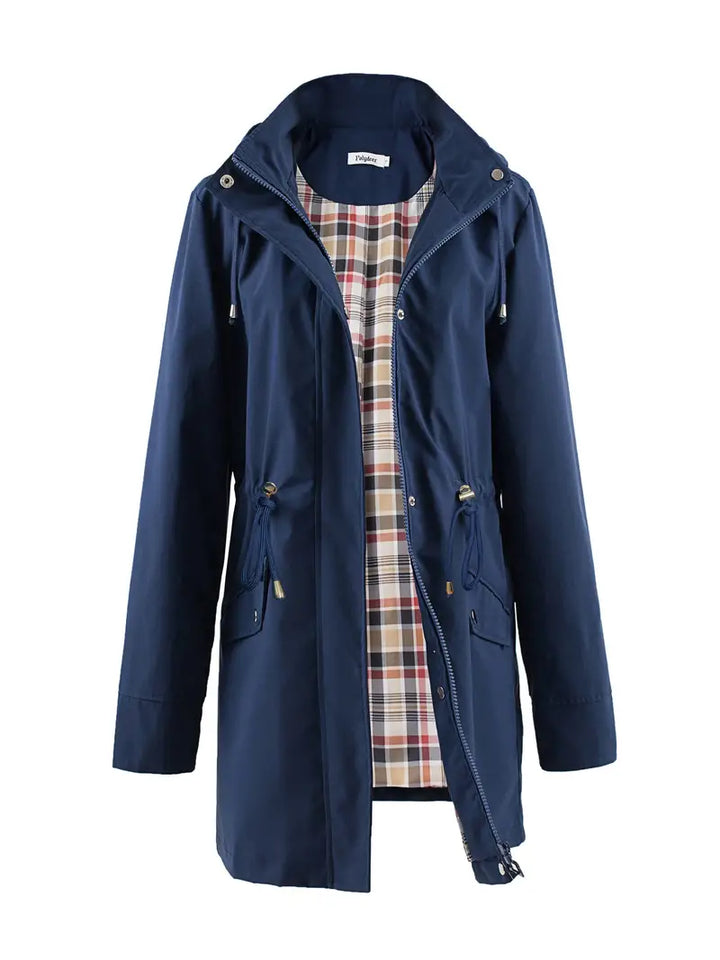 Aerith | Lichtgewicht Lange Regenjas-Zomer Jassen-Calora-Marine Blauw-S-Calora