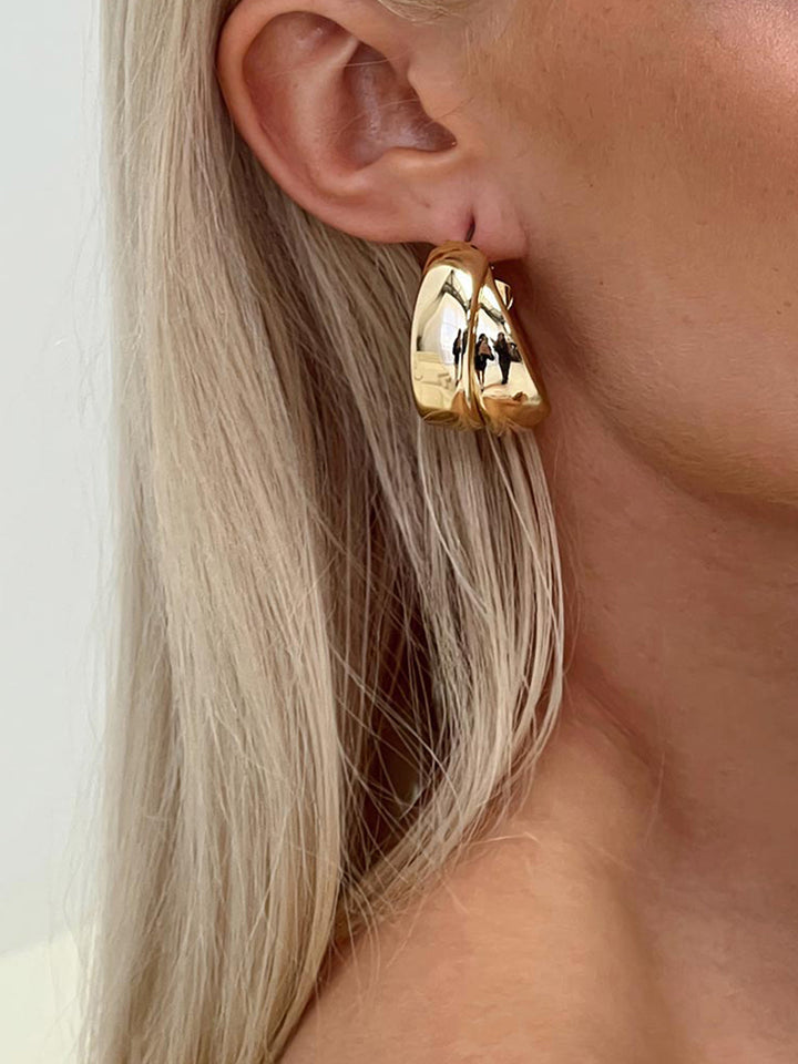 Alani | Chunky dubbele Gouden Hoepel Oorbellen-Armbanden-Calora-One Size-Calora