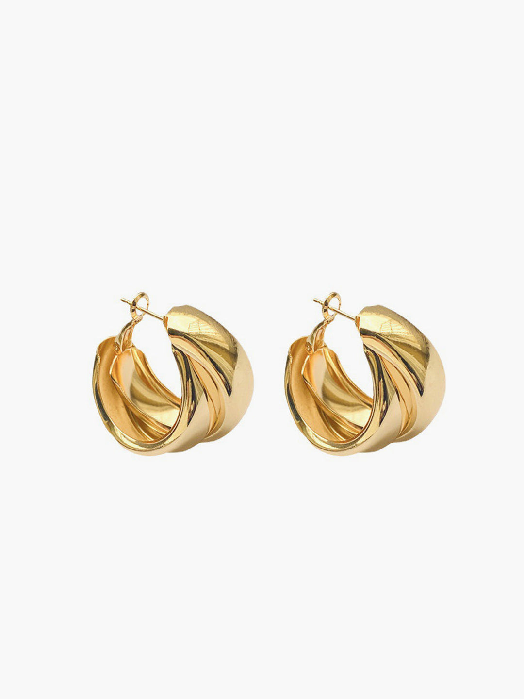 Alani | Chunky dubbele Gouden Hoepel Oorbellen-Armbanden-Calora-One Size-Calora