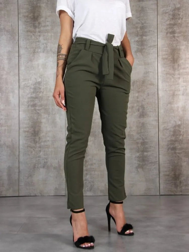 Alégra | Nette Dames Stretch Broek-Pantalons-Calora-Groen-S-Calora