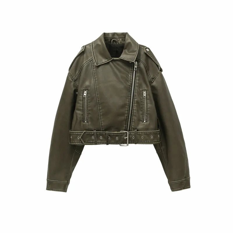 Alessia | PU Faux Leren Biker Jas-Leren Jassen-Calora-XS-Calora