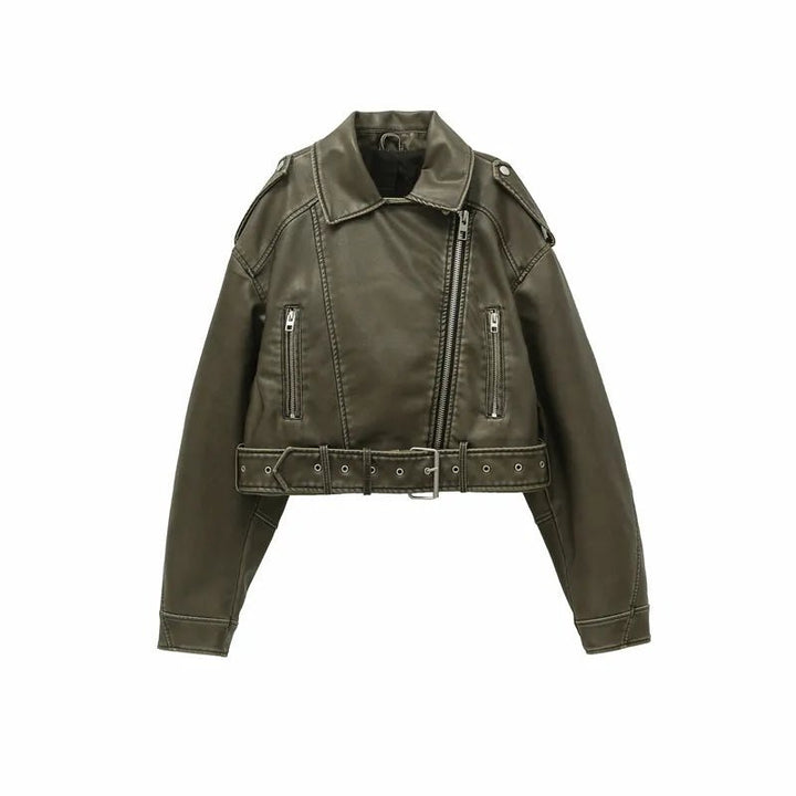 Alessia | PU Faux Leren Biker Jas-Leren Jassen-Calora-XS-Calora