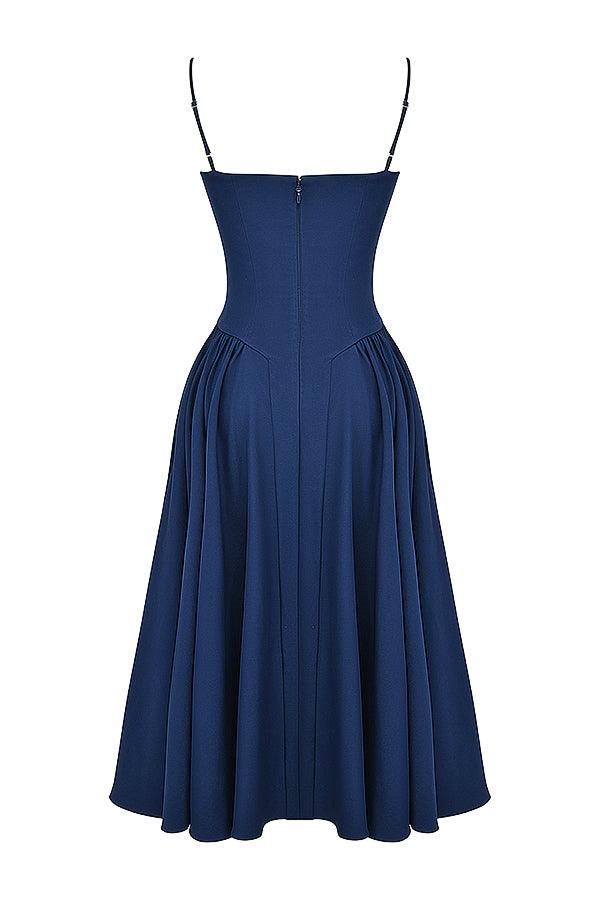 Amaya | Elegante Twill Korset Midi Jurk-Feest Jurken-Calora-Roze-XS-Calora