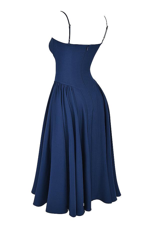 Amaya | Elegante Twill Korset Midi Jurk-Feest Jurken-Calora-Roze-XS-Calora