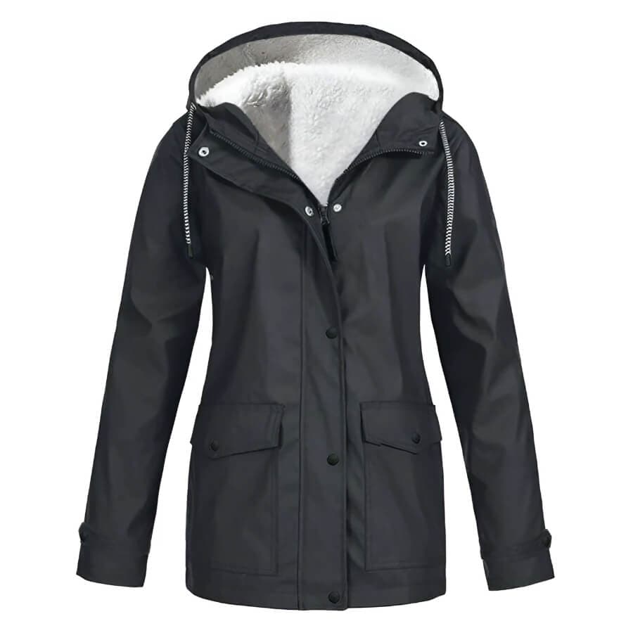 Ambra | Regenjas met Capuchon voor Dames-Zomer Jassen-Calora-Donkergrijs-S-Calora