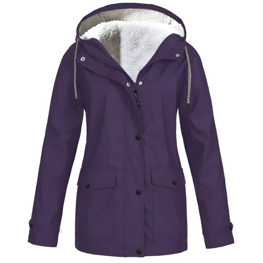 Ambra | Regenjas met Capuchon voor Dames-Zomer Jassen-Calora-Paars-S-Calora