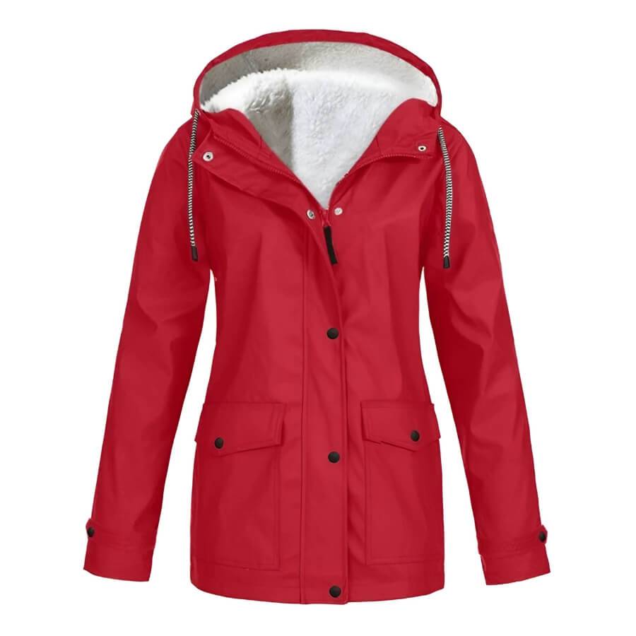 Ambra | Regenjas met Capuchon voor Dames-Zomer Jassen-Calora-Rood-S-Calora