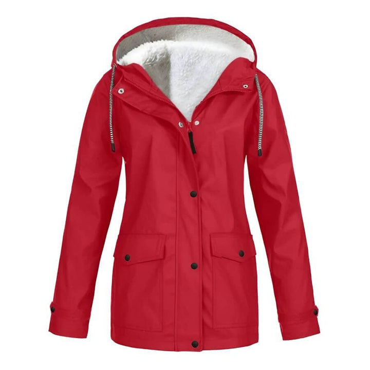 Ambra | Regenjas met Capuchon voor Dames-Zomer Jassen-Calora-Rood-S-Calora