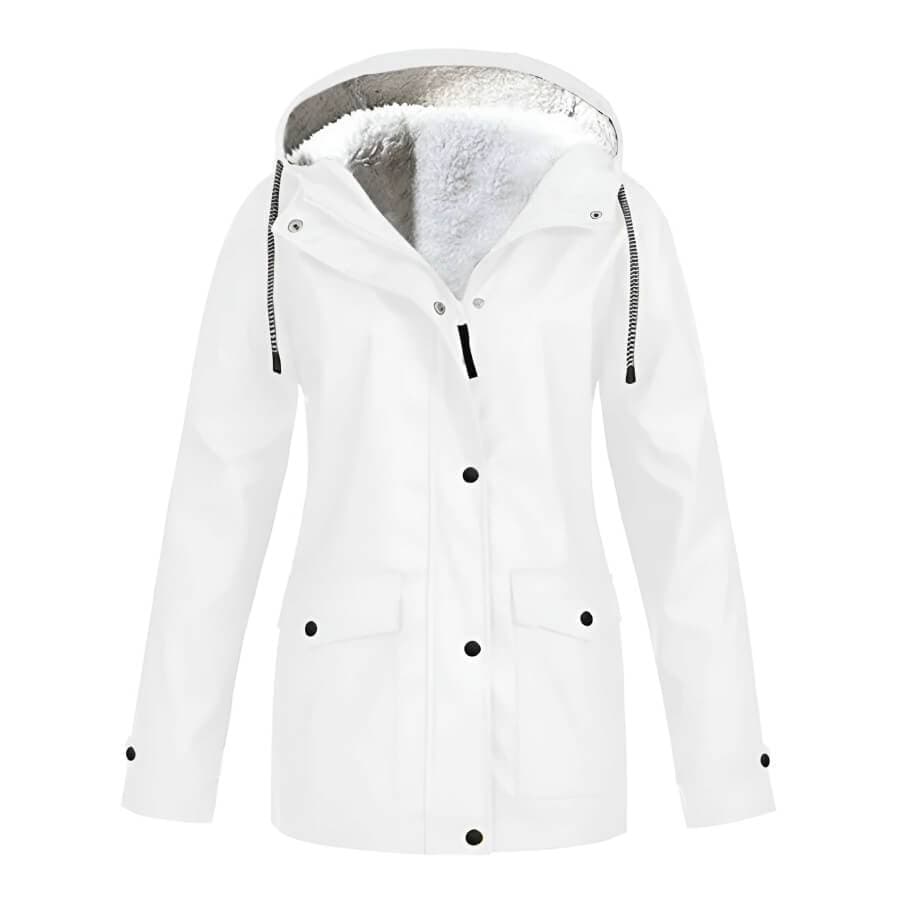 Ambra | Regenjas met Capuchon voor Dames-Zomer Jassen-Calora-Wit-S-Calora