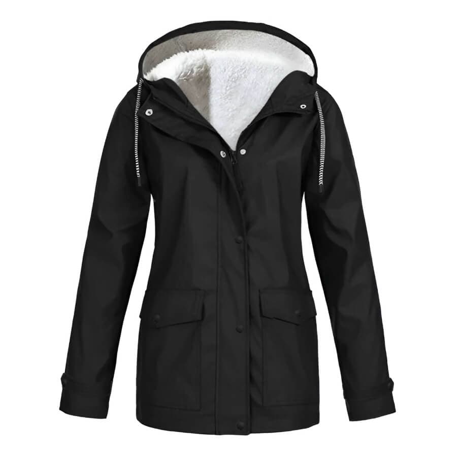 Ambra | Regenjas met Capuchon voor Dames-Zomer Jassen-Calora-Zwart-S-Calora