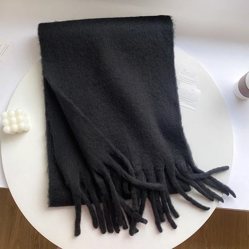 Amelle | Luxe Kasjmier Sjaal-Home Decor-Calora-Zwart-Calora