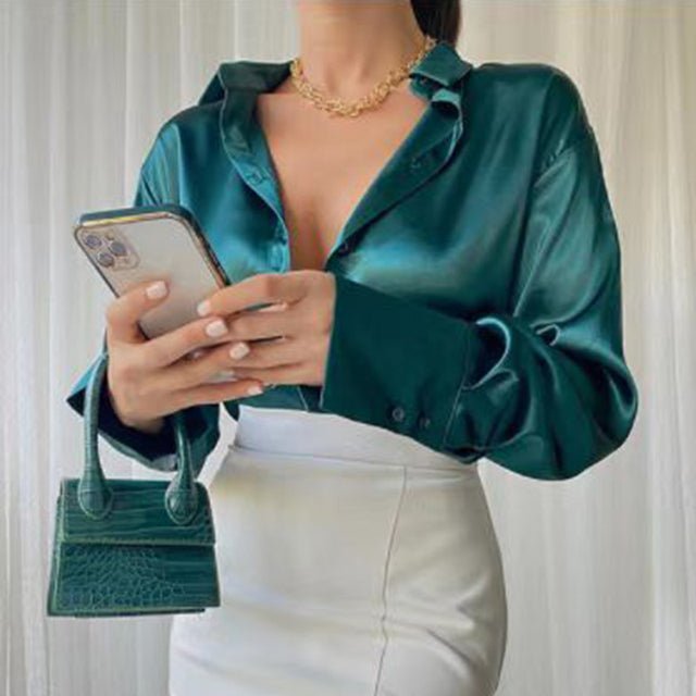 Amily | Zomer Blouse voor Dames-Blouses-Calora-Donker Groen-S-Calora