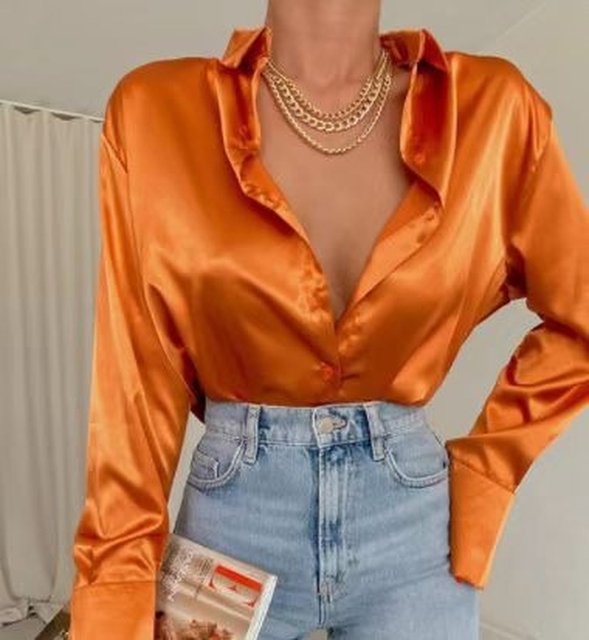 Amily | Zomer Blouse voor Dames-Blouses-Calora-Oranje-S-Calora