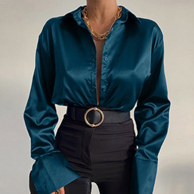 Amily | Zomer Blouse voor Dames-Blouses-Calora-Zwart Groen-S-Calora