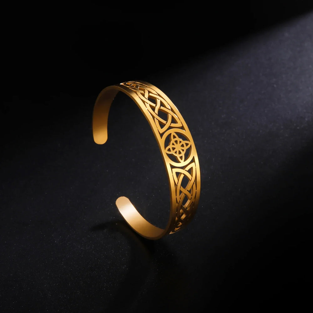 Amora | titanium stalen holle keltische knoop open armband-Armbanden-Calora-Calora