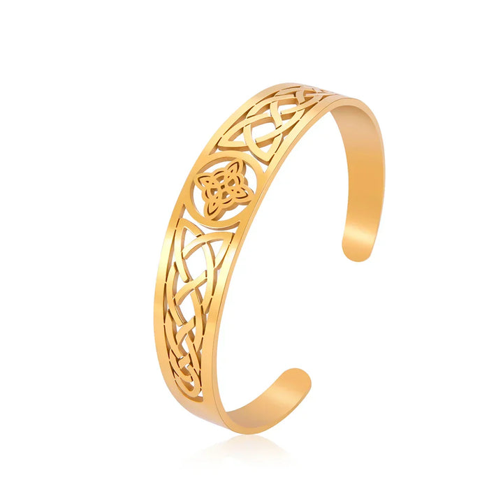 Amora | titanium stalen holle keltische knoop open armband-Armbanden-Calora-Calora