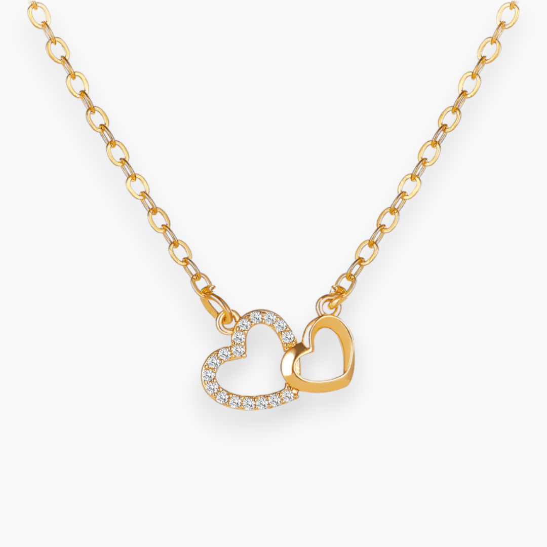 AMORE | Verfijnde Verbondenheid Hartjes Ketting-Kettingen-Calora-Goud-Calora