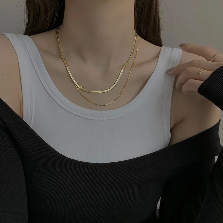 Amorelle | Dunne Dames Choker Ketting-Kettingen-Calora-Goud-Calora